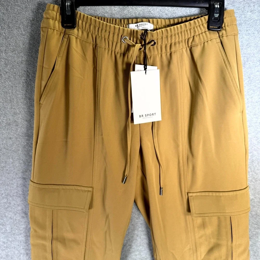Banana Republic BR Sport‎ Cargo Jogger Pants Mens Pastel Yellow XS Stretch